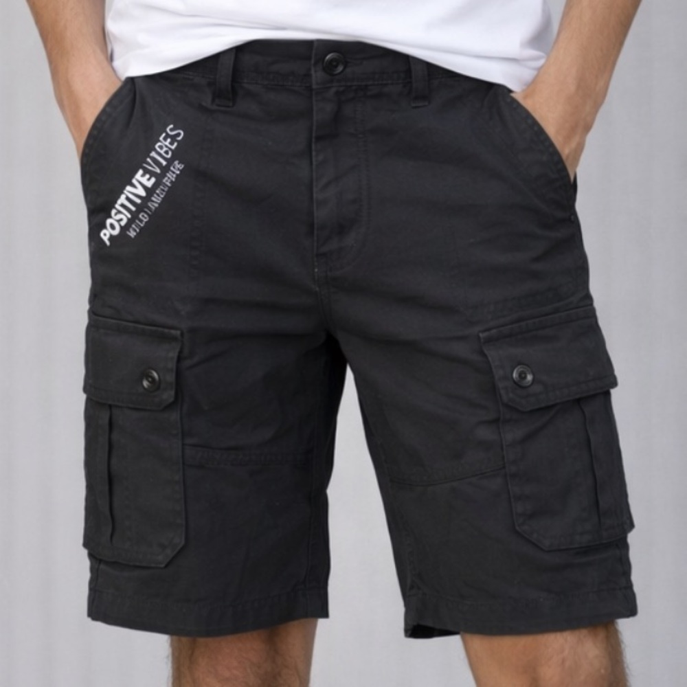 Black Cargo Shorts for Men